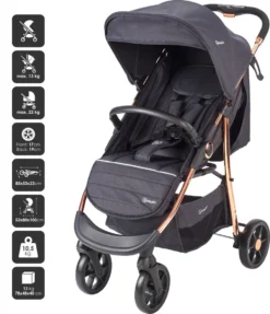 Babygo Style Black Rose 3-in-1 Kinderwagen Incl. Autostoel 6321 -LiefjesHoek Verkoop 6321 style3in1 blackrose 5 babygo