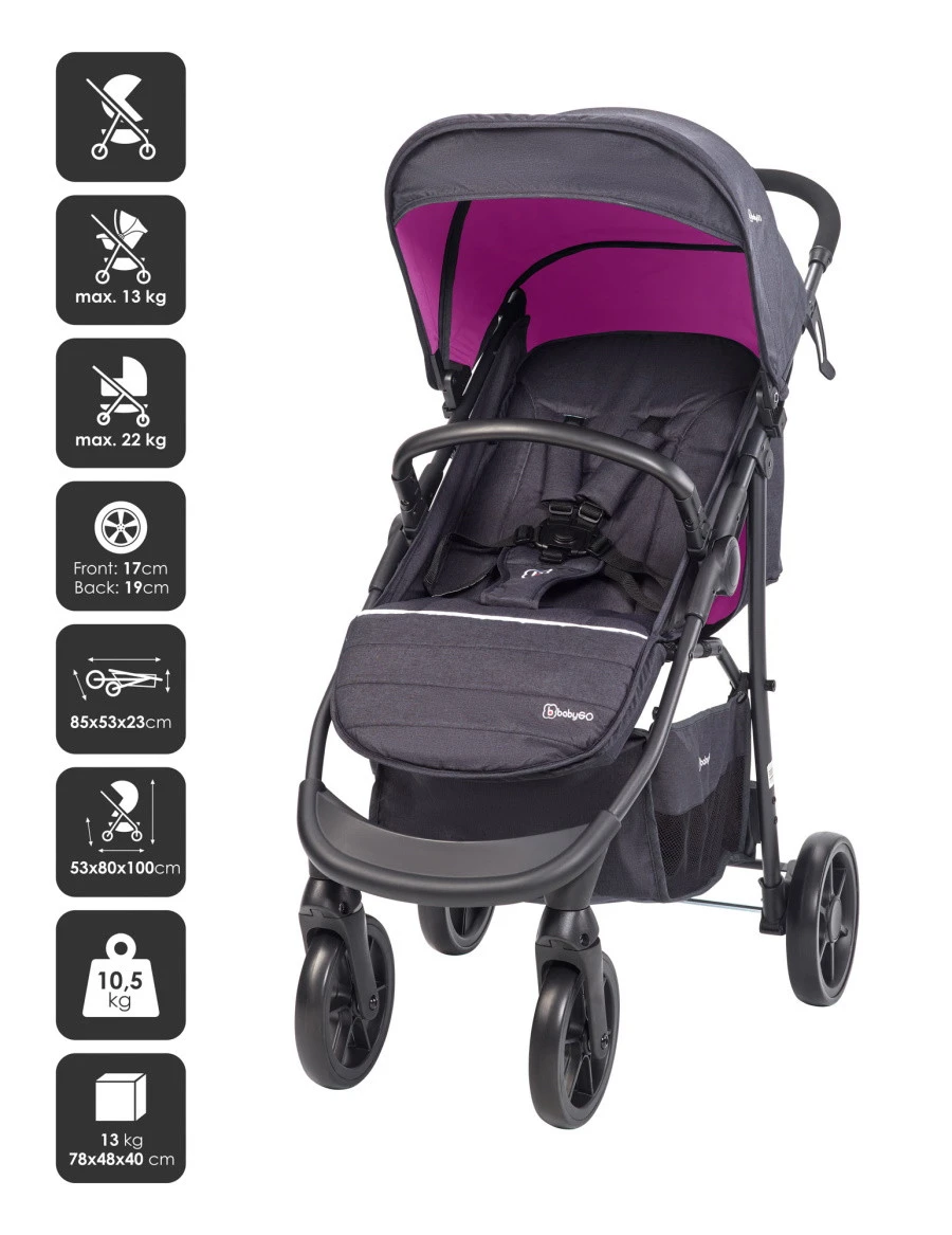 Babygo Style Rosa 3-in-1 Kinderwagen Incl. Autostoel 6324 7 Babygo Style Rosa 3-in-1 Kinderwagen Incl. Autostoel 6324 - Afbeelding 7