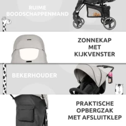 Babygo Basket Grey Melange Wandelwagen Incl. Autostoel 64012 -LiefjesHoek Verkoop Babygo Basket Grey Melange Wandelwagen 6402 5 1