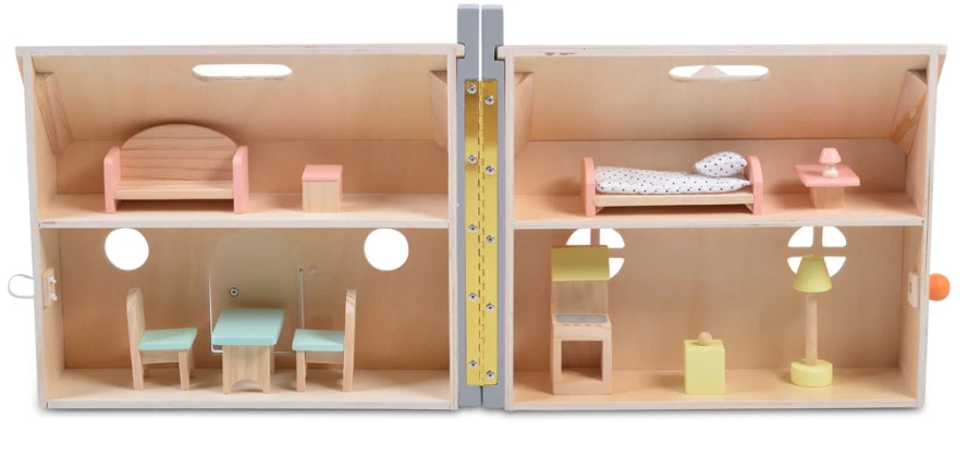 Cangaroo Houten Inklapbaar Poppenhuis 4139 4 Cangaroo Houten Inklapbaar Poppenhuis 4139 - Afbeelding 4