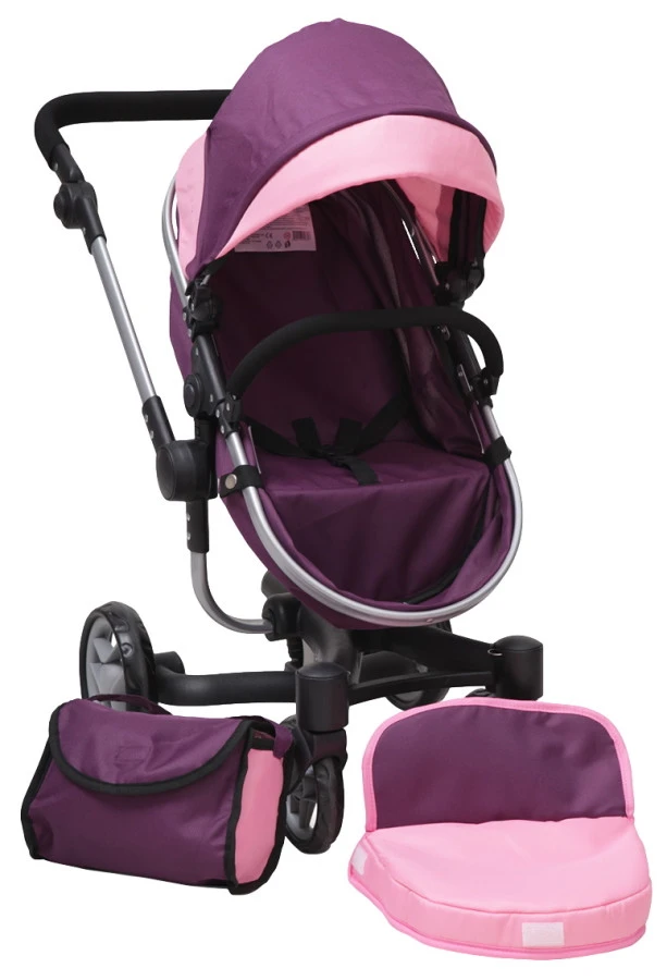 Cangaroo Violette Poppen Kinderwagen 6807 1 Cangaroo Violette Poppen Kinderwagen 6807