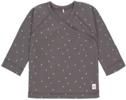 LÄSSIG Lassig GOTS Spots Anthracite Maat 62/68 Lange Mouw Overslag Shirtje 1531011260-68
