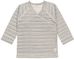 LÄSSIG Lassig GOTS Striped Grey/Anthracite Maat 62/68 Lange Mouw Overslag Shirtje 1531011259-68