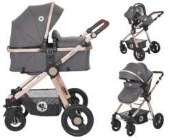 Lorelli Alexa Luxe Black 3-in-1 Combi Kinderwagen Incl. Autostoel 1002129-2186