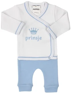 Petit Villain Prinsje Wit/Blauw Maat 56 2-delige Set