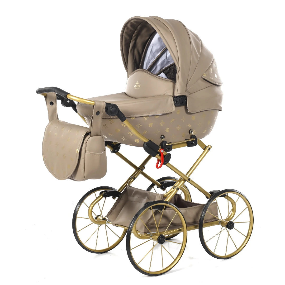 Tako Mini Imperial Vintage Beige/Gold Poppen Kinderwagen Incl. Tas 02 2 Tako Mini Imperial Vintage Beige/Gold Poppen Kinderwagen Incl. Tas 02 - Afbeelding 2