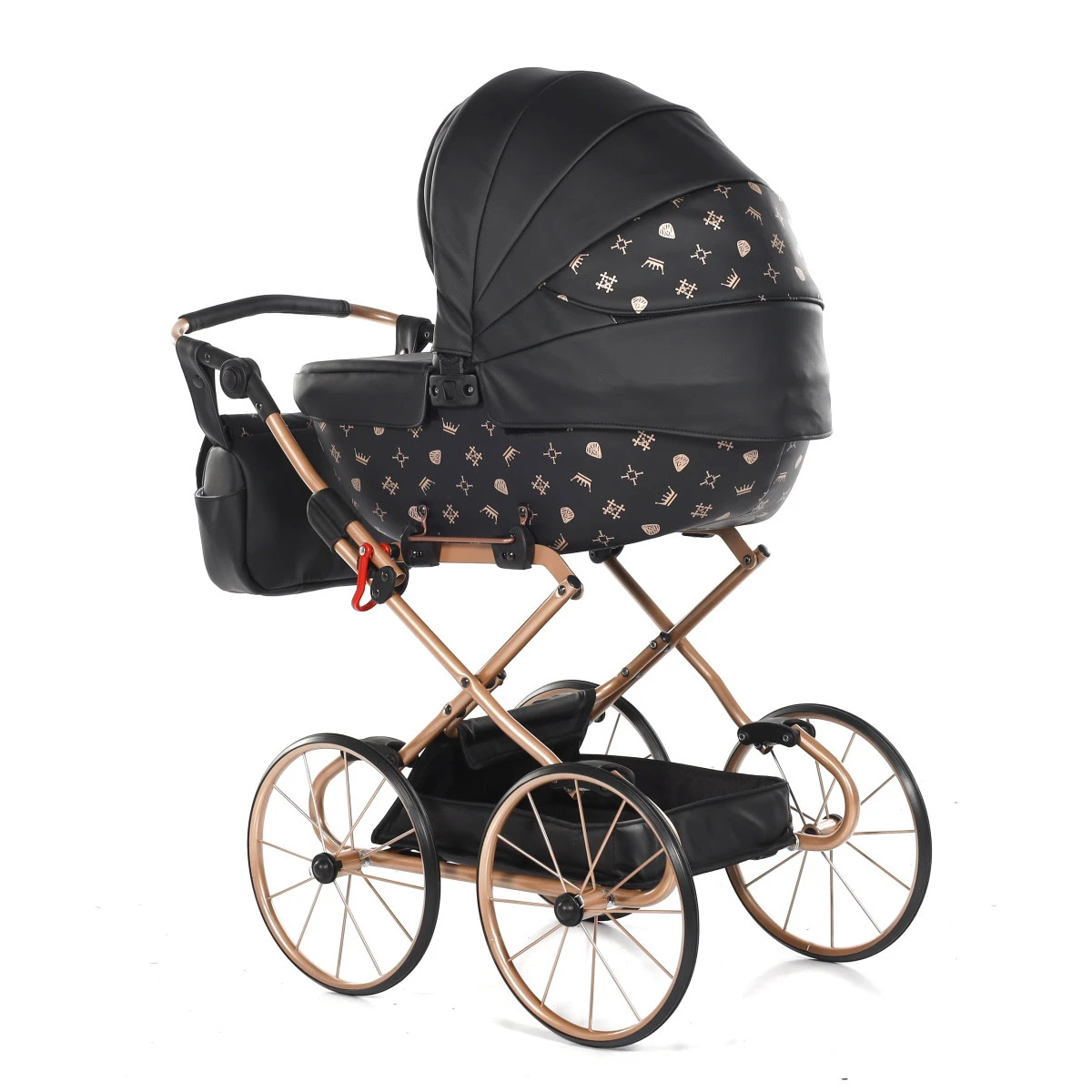 Tako Mini Imperial Vintage Black/Rose Poppen Kinderwagen Incl. Tas 04 4 Tako Mini Imperial Vintage Black/Rose Poppen Kinderwagen Incl. Tas 04 - Afbeelding 4