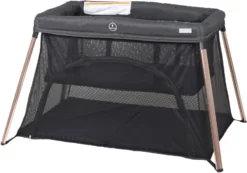 Babygo Dreams II Zwart/Rosegoud Campingbedje Incl. Bodemverhoger 4705