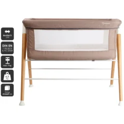 Babygo Goodnight Beige Wieg 4362 -LiefjesHoek Verkoop babygo goodnight beige wieg aan bed 4362 1