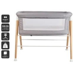 Babygo Goodnight Grey Wieg 4361 -LiefjesHoek Verkoop babygo goodnight grey wieg aan bed 1