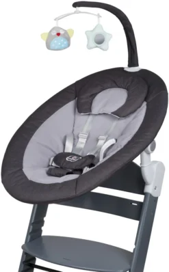 Babygo Homey Set Black/Grey Babyschommel En Kinderstoel 19012 -LiefjesHoek Verkoop babygo homey set dark greygrey babyschommel en kinderstoel 19012 3