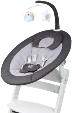 Babygo Homey Set Black/White Babyschommel En Kinderstoel 19014 -LiefjesHoek Verkoop babygo homey set dark greywhite babyschommel en kinderstoel 19014 3