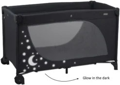Babygo MoonStars Black Melange Campingbed 4803 -LiefjesHoek Verkoop babygo moonstars grey campingbed 5 1