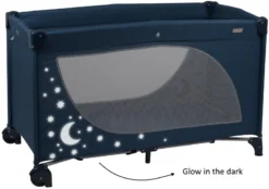 Babygo MoonStars Navy Melange Campingbed 4804 -LiefjesHoek Verkoop babygo moonstars navy campingbed 5