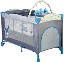 Babygo Sleepwell Blue Campingbed Met Bodemverhoger 4404 -LiefjesHoek Verkoop babygo sleepwell blue campingbed met bodemverhoger 1