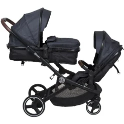 Babygo Twinner Blue Tandem Duowagen Incl. 2 Autostoelen -LiefjesHoek Verkoop babygo twinner tandem duowagen 16 2