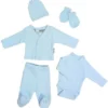 Petit Villain Prematuur Maat 44/50 Blauw 5-delige Babyset