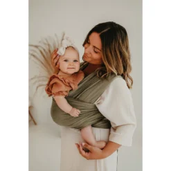 Babylonia Tricot-Slen Bamboo Khaki Green Draagdoek BDDTSB_1_707 -LiefjesHoek Verkoop bddtsb 707 01 lr