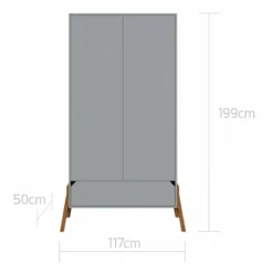 Bellamy Lotta Grey Babykamer: Ledikant/Juniorbed, Commode En 2-Deurskast -LiefjesHoek Verkoop bellamy lotta grey 2 deurskast loszsz2d 3 1