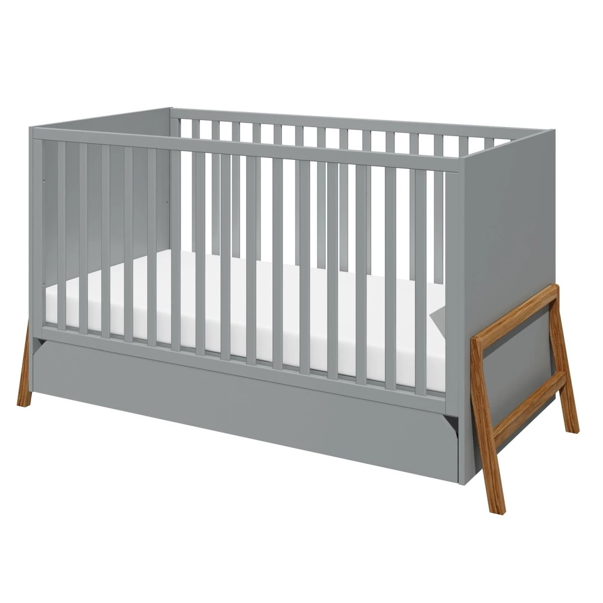 Bellamy Lotta Grey Babykamer: Ledikant/Juniorbed En Commode - Afbeelding 2
