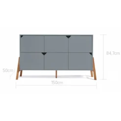Bellamy Lotta Grey Babykamer: Ledikant/Juniorbed, Commode Met 6 Lades En 2-Deurskast -LiefjesHoek Verkoop bellamy lotta grey commode met 6 lades loszko6s 3 2