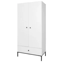 Bellamy Lumi White Babykamer: Ledikant/Juniorbed, Commode En 2-Deurskast -LiefjesHoek Verkoop bellamy lumi white 2 deurskast lubisz2d 2 1