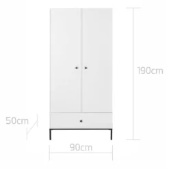 Bellamy Lumi White Babykamer: Ledikant/Juniorbed, Commode En 2-Deurskast -LiefjesHoek Verkoop bellamy lumi white 2 deurskast lubisz2d 4 1