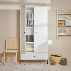 Bellamy Lumi White Babykamer: Ledikant/Juniorbed, Commode En 2-Deurskast -LiefjesHoek Verkoop bellamy lumi white 2 deurskast lubisz2d 6 1