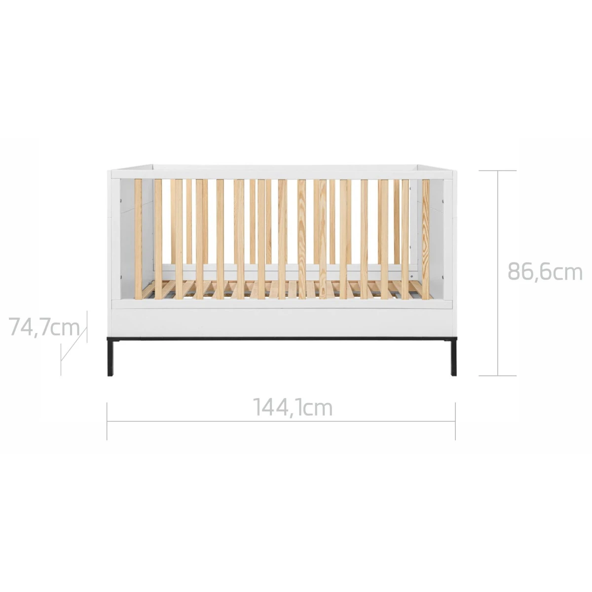 Bellamy Lumi White Babykamer: Ledikant/Juniorbed En Commode - Afbeelding 10