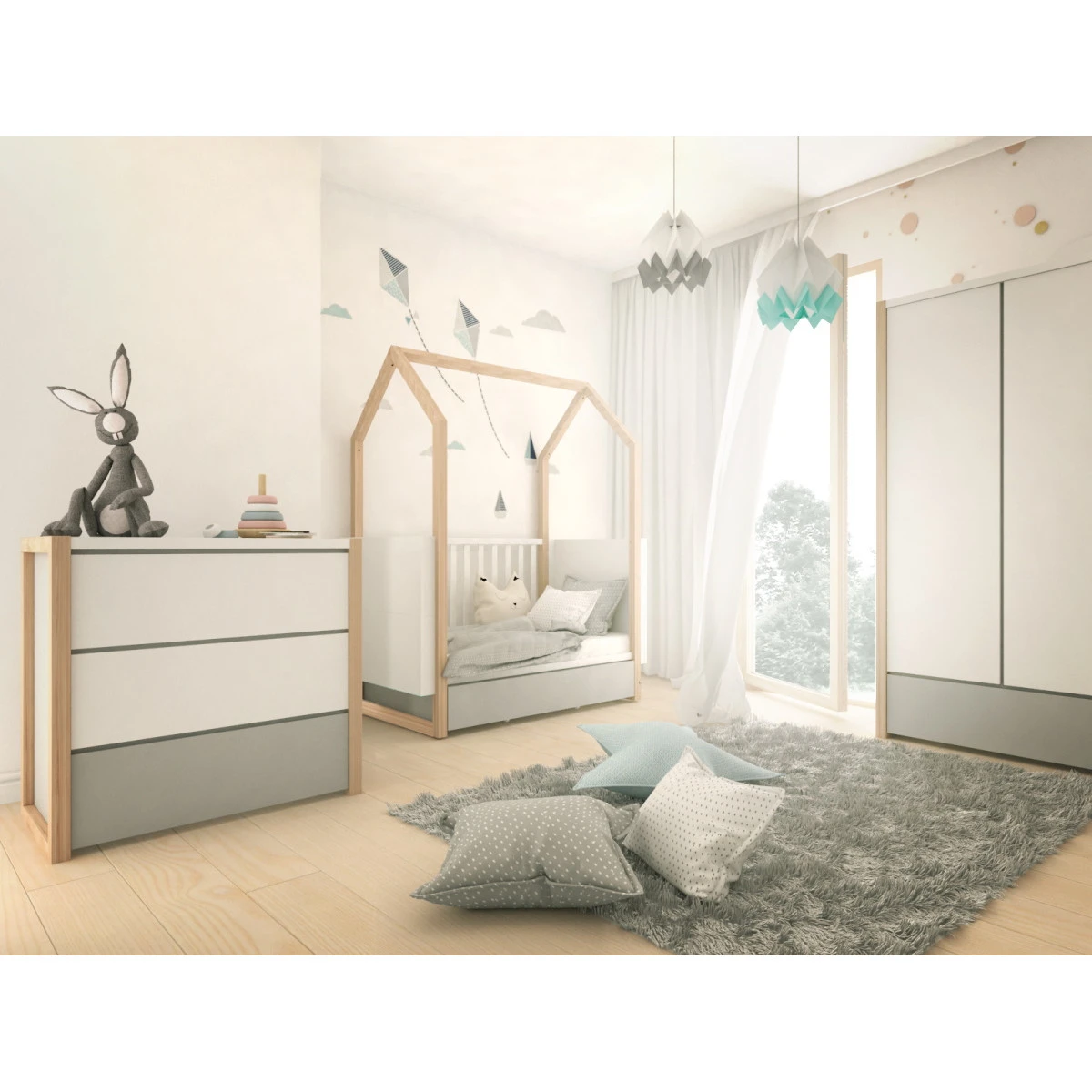 Bellamy Pinette Babykamer: Ledikant/Juniorbed, Commode En 2-Deurskast 17 Bellamy Pinette Babykamer: Ledikant/Juniorbed, Commode En 2-Deurskast - Afbeelding 17