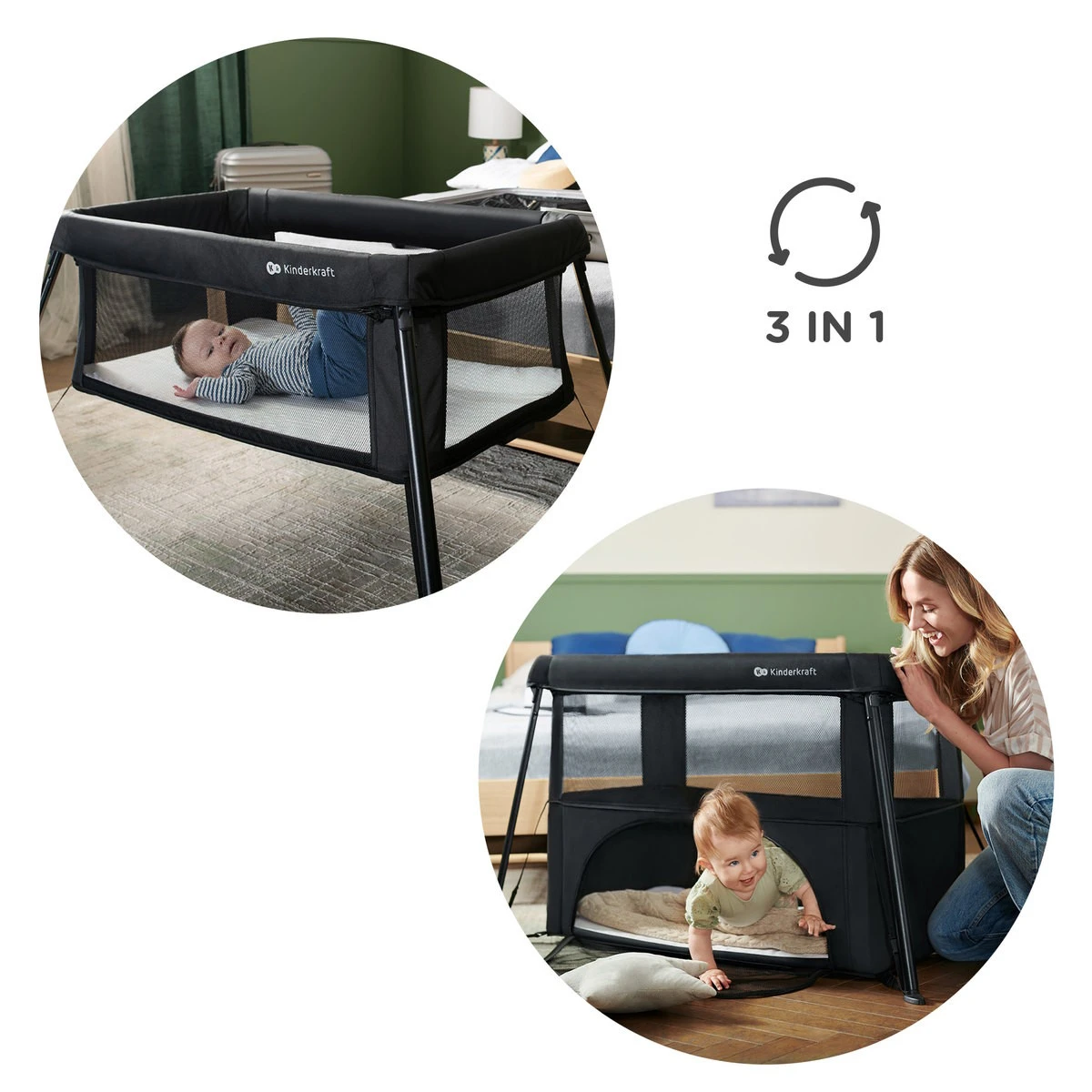 Kinderkraft Cami Black 3-in-1 Campingbed KLCAMI00BLK0000 10 Kinderkraft Cami Black 3-in-1 Campingbed KLCAMI00BLK0000 - Afbeelding 10