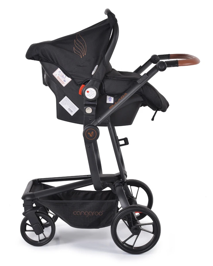 Cangaroo Ellada Black 3-in-1 Combi Kinderwagen Incl. Autostoel 16 Cangaroo Ellada Black 3-in-1 Combi Kinderwagen Incl. Autostoel - Afbeelding 16