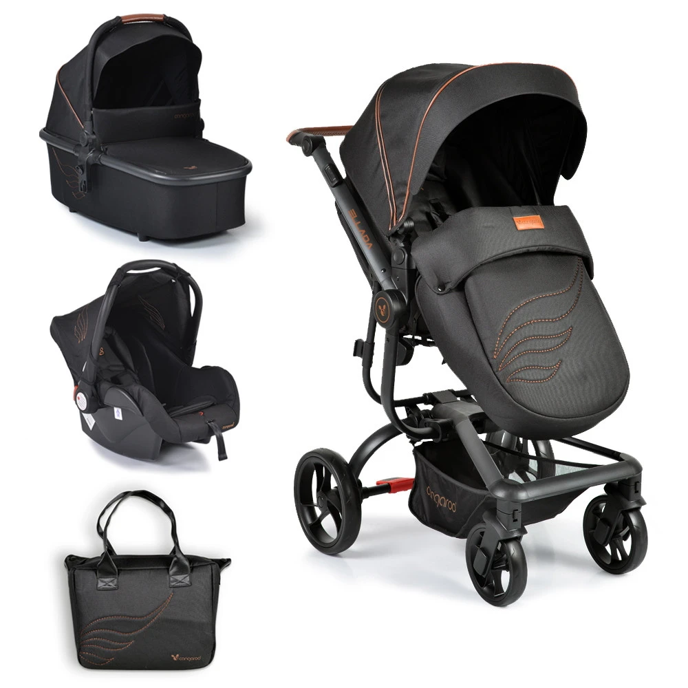 Cangaroo Ellada Black 3-in-1 Combi Kinderwagen Incl. Autostoel 17 Cangaroo Ellada Black 3-in-1 Combi Kinderwagen Incl. Autostoel - Afbeelding 17