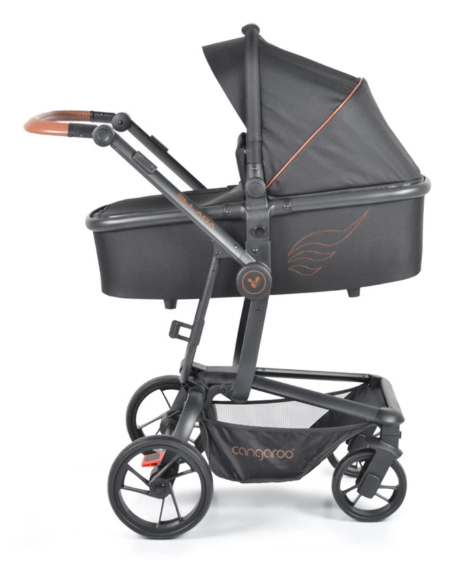 Cangaroo Ellada Black 3-in-1 Combi Kinderwagen Incl. Autostoel 4 Cangaroo Ellada Black 3-in-1 Combi Kinderwagen Incl. Autostoel - Afbeelding 4