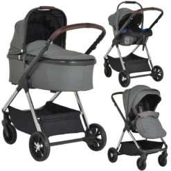 Cangaroo Empire Dark Grey 3-in-1 Kinderwagen Incl. Autostoel