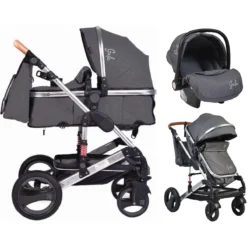 Cangaroo Gala Steel Grey 3-in-1 Combi Kinderwagen Incl. Autostoel