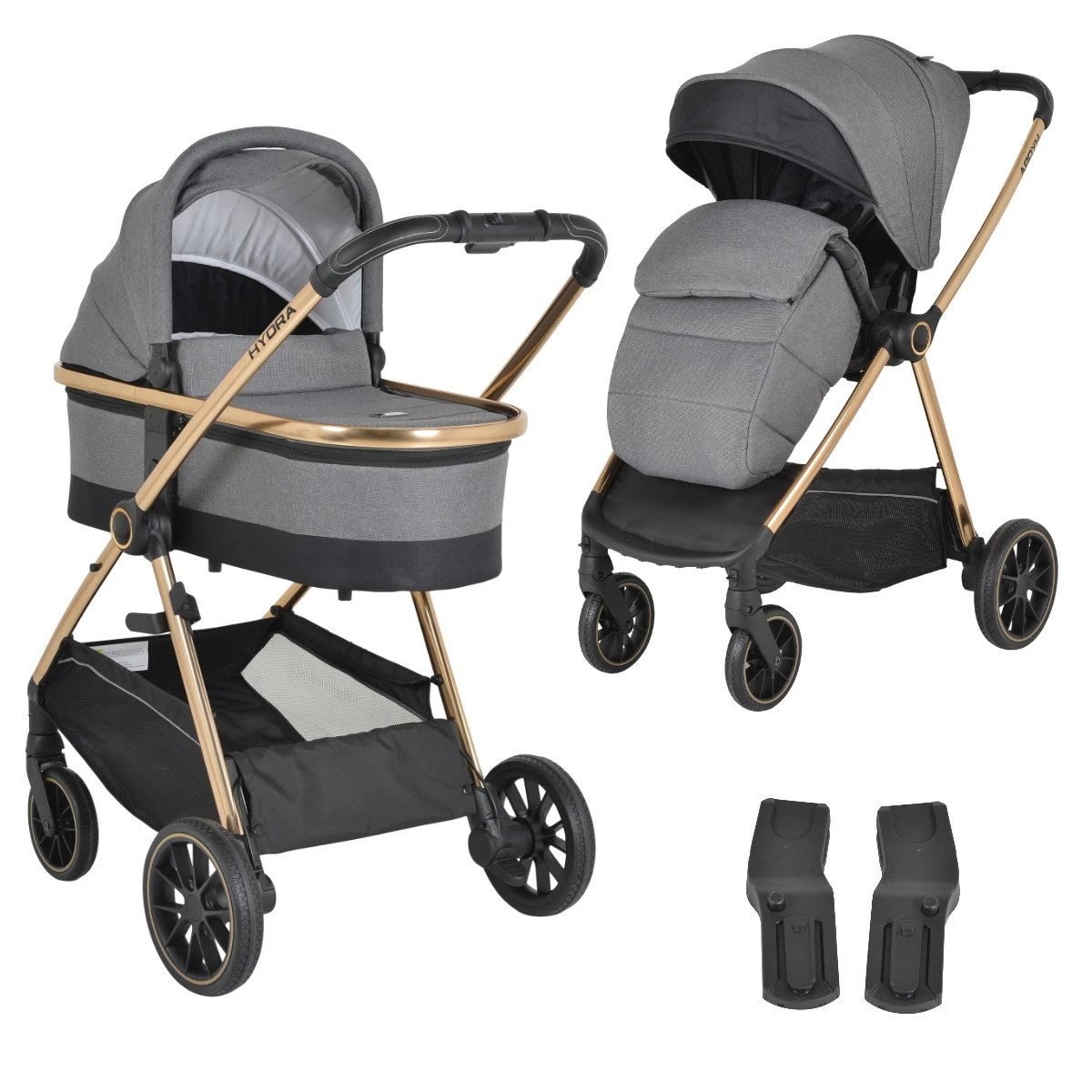 Cangaroo Hydra Grey 2-in-1 Kinderwagen Incl. Adapter 1 Cangaroo Hydra Grey 2-in-1 Kinderwagen Incl. Adapter