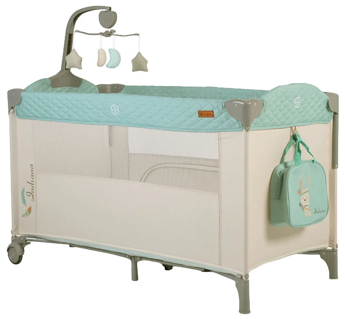 Cangaroo Indiana Mint Campingbed 1 Cangaroo Indiana Mint Campingbed