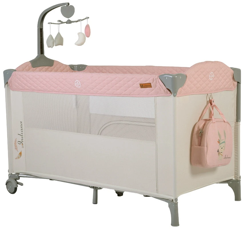 Cangaroo Indiana Pink Campingbed 1 Cangaroo Indiana Pink Campingbed