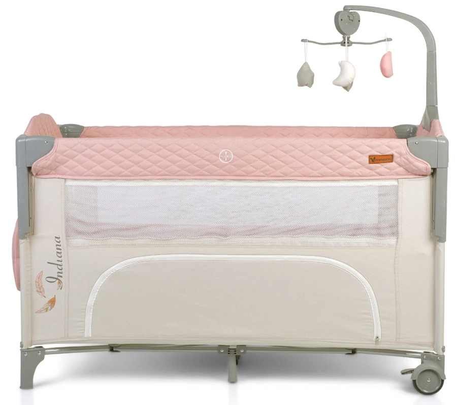 Cangaroo Indiana Pink Campingbed 2 Cangaroo Indiana Pink Campingbed - Afbeelding 2