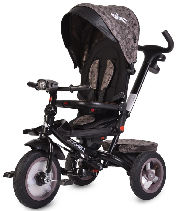 Cangaroo Jockey Trike Beige Stars Driewieler Met Duwstang En Zonnekap 2 Cangaroo Jockey Trike Beige Stars Driewieler Met Duwstang En Zonnekap - Afbeelding 2