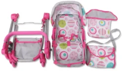 Cangaroo Pink Rose Poppen Kinderwagen 9651B -LiefjesHoek Verkoop cangaroo pink rose poppen kinderwagen 9651b 11
