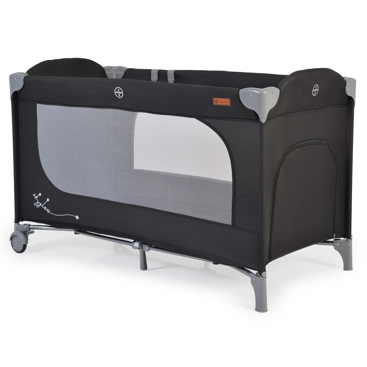 Cangaroo Skyglow 2 Black Campingbed Incl. Bodemverhoger 3 Cangaroo Skyglow 2 Black Campingbed Incl. Bodemverhoger - Afbeelding 3