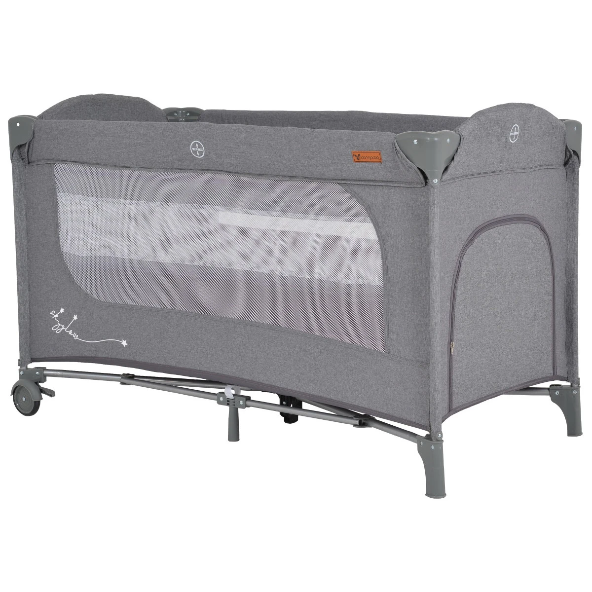 Cangaroo Skyglow 2 Grey Campingbed Incl. Bodemverhoger 1 Cangaroo Skyglow 2 Grey Campingbed Incl. Bodemverhoger