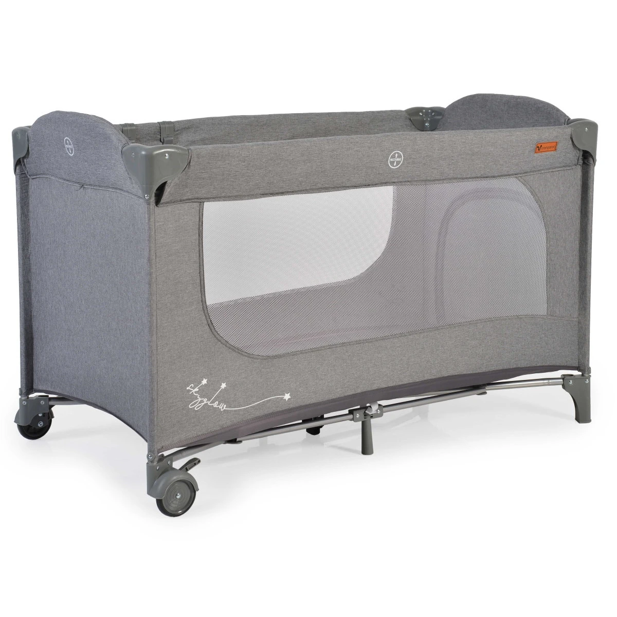 Cangaroo Skyglow 2 Grey Campingbed Incl. Bodemverhoger 3 Cangaroo Skyglow 2 Grey Campingbed Incl. Bodemverhoger - Afbeelding 3