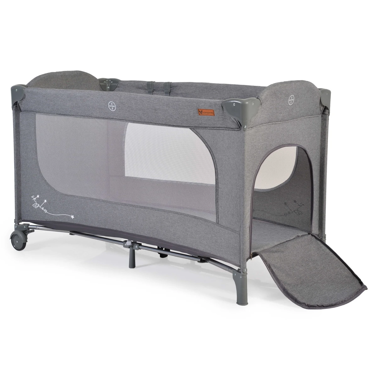 Cangaroo Skyglow 2 Grey Campingbed Incl. Bodemverhoger 4 Cangaroo Skyglow 2 Grey Campingbed Incl. Bodemverhoger - Afbeelding 4