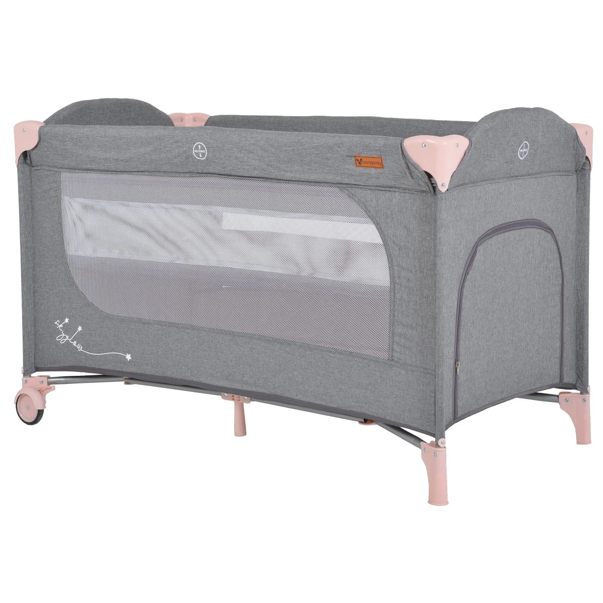 Cangaroo Skyglow 2 Pink Campingbed Incl. Bodemverhoger 1 Cangaroo Skyglow 2 Pink Campingbed Incl. Bodemverhoger
