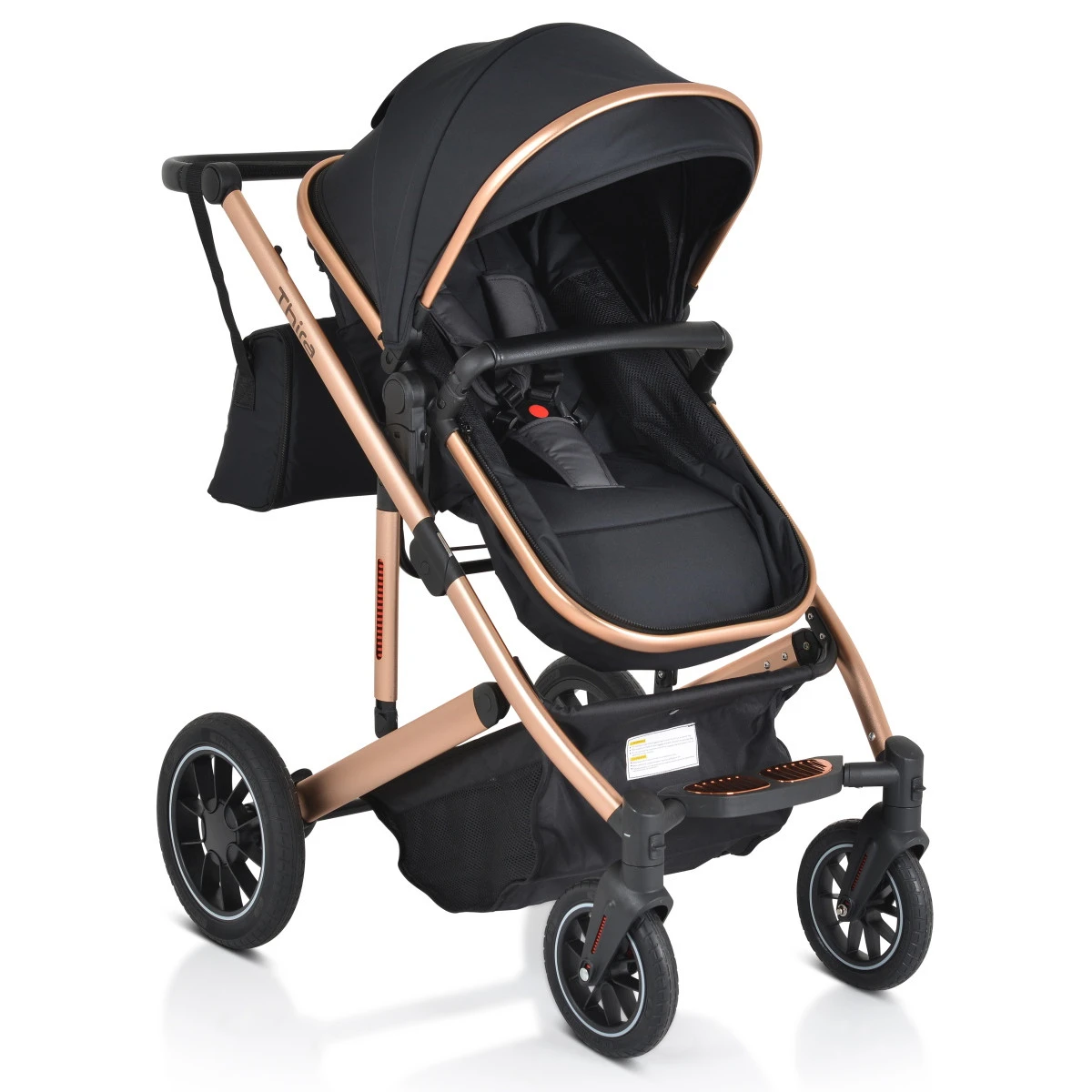 Cangaroo Thira Black 3-in-1 Combi Kinderwagen Incl. Autostoel 8 Cangaroo Thira Black 3-in-1 Combi Kinderwagen Incl. Autostoel - Afbeelding 8