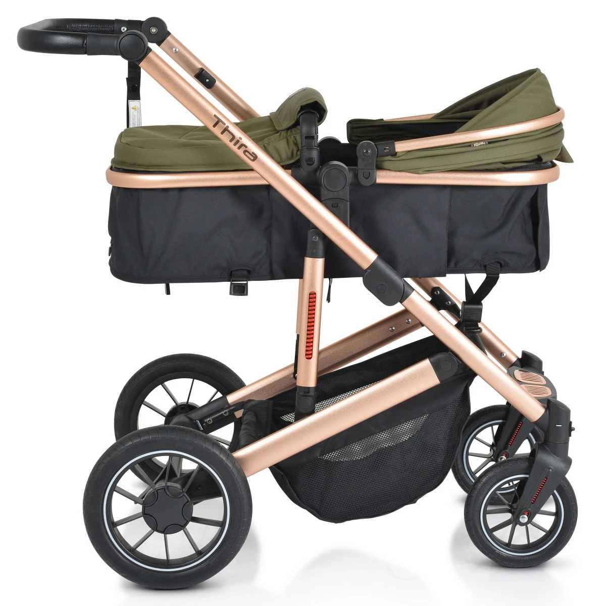 Cangaroo Thira Green 3-in-1 Combi Kinderwagen Incl. Autostoel 3 Cangaroo Thira Green 3-in-1 Combi Kinderwagen Incl. Autostoel - Afbeelding 3