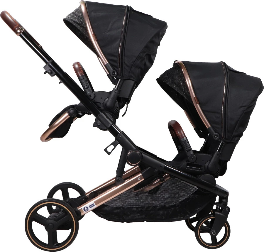 Ding Amigo Black/Rose Tweeling Kinderwagen Incl. 2 Autostoelen DI-191711 3 Ding Amigo Black/Rose Tweeling Kinderwagen Incl. 2 Autostoelen DI-191711 - Afbeelding 3